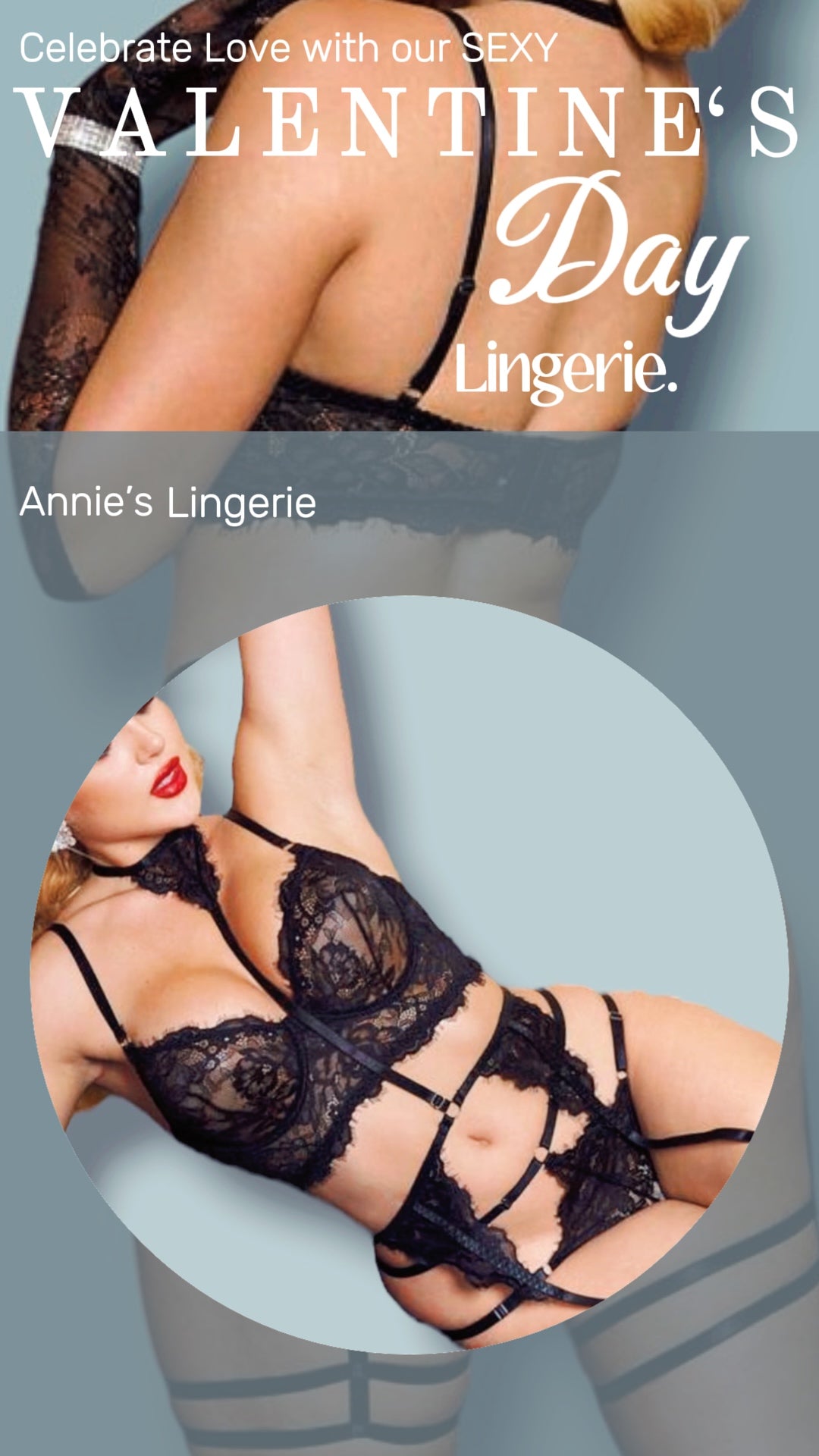 Black Lace Choker Lingerie Set, Gloves Not Included.
