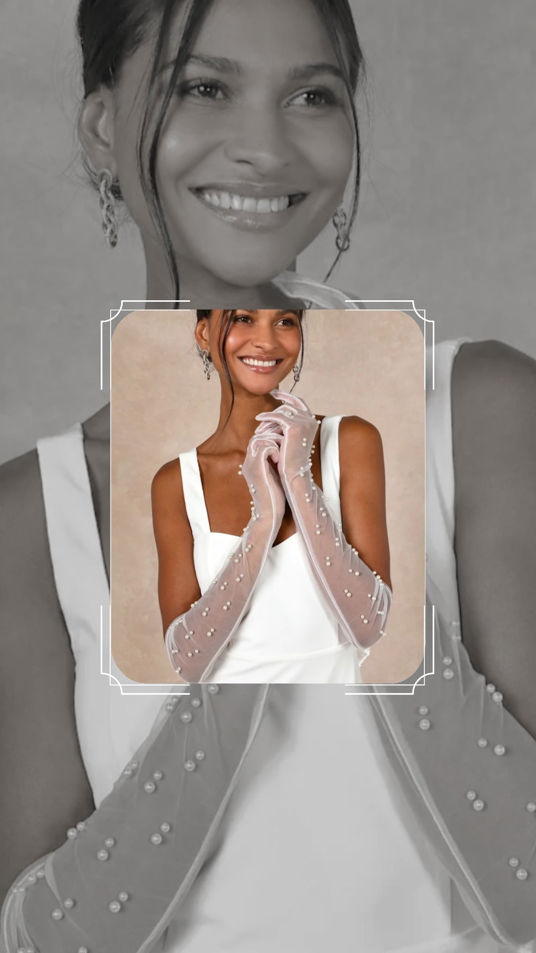 Bridal Pearl Mesh Gloves.
