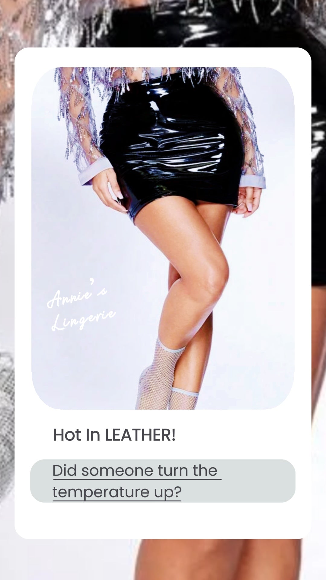Black Glossy Leather Skirt.