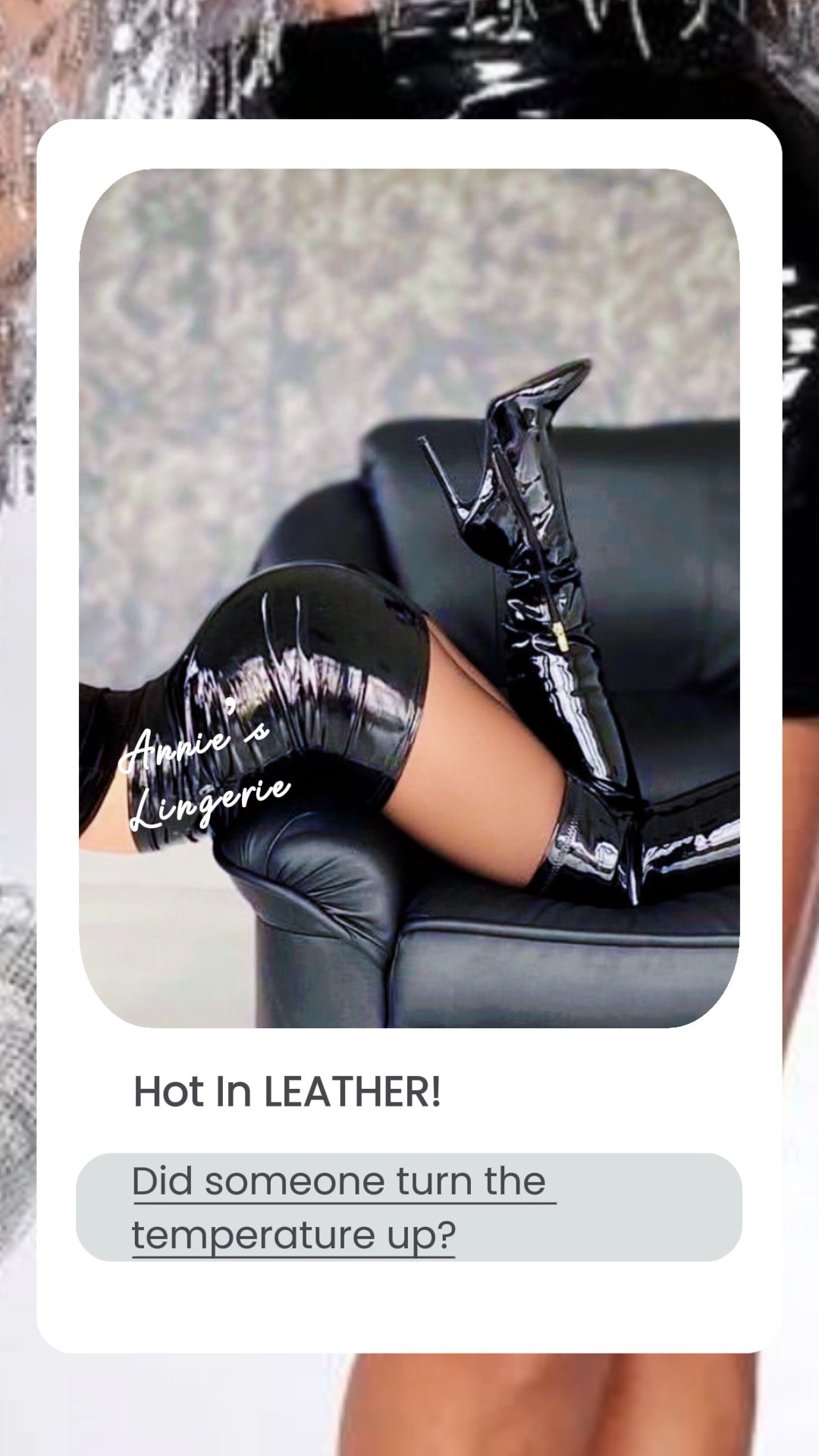Black Glossy Leather Skirt.