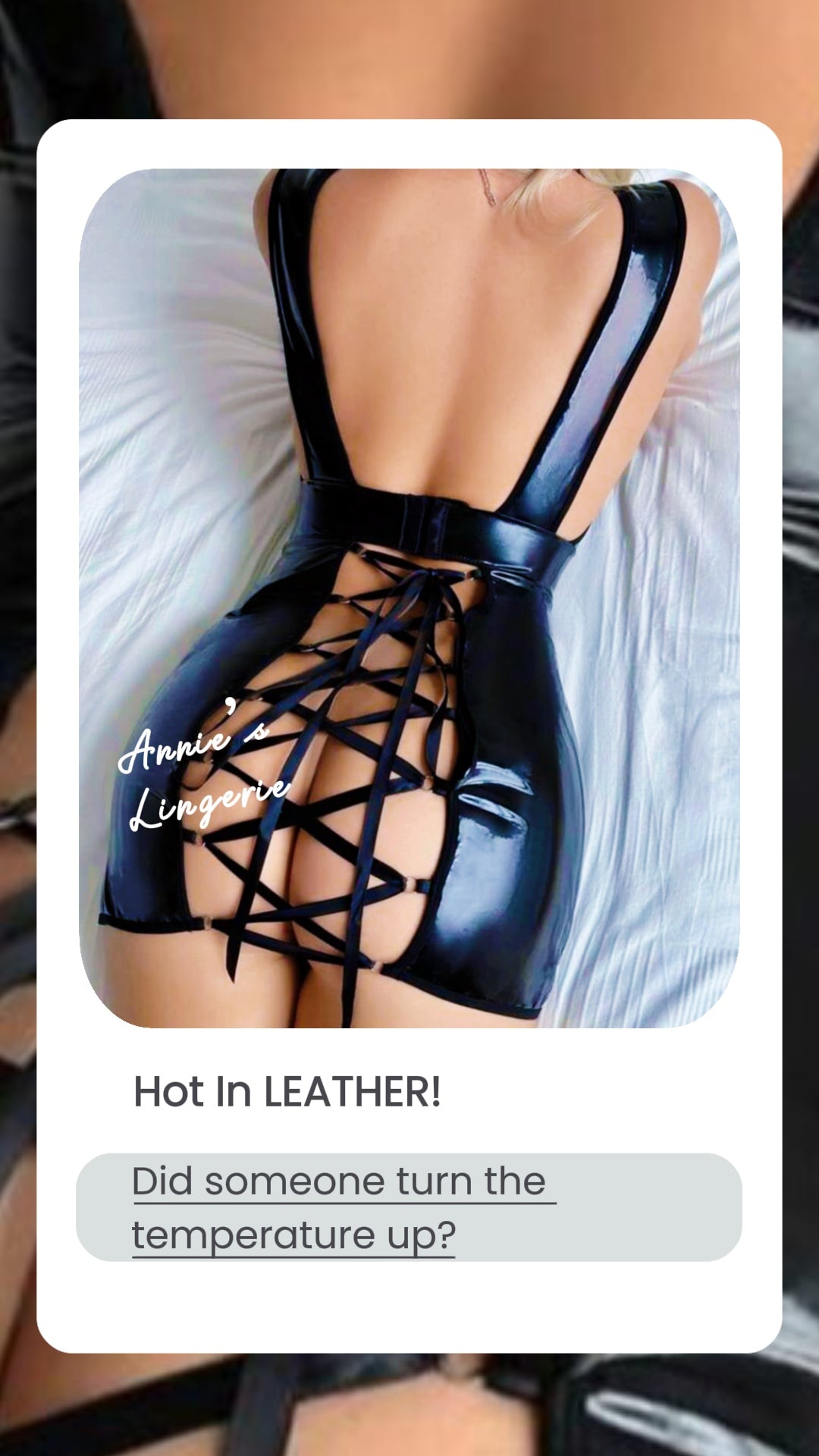 Black Leather Crisscross Dress.