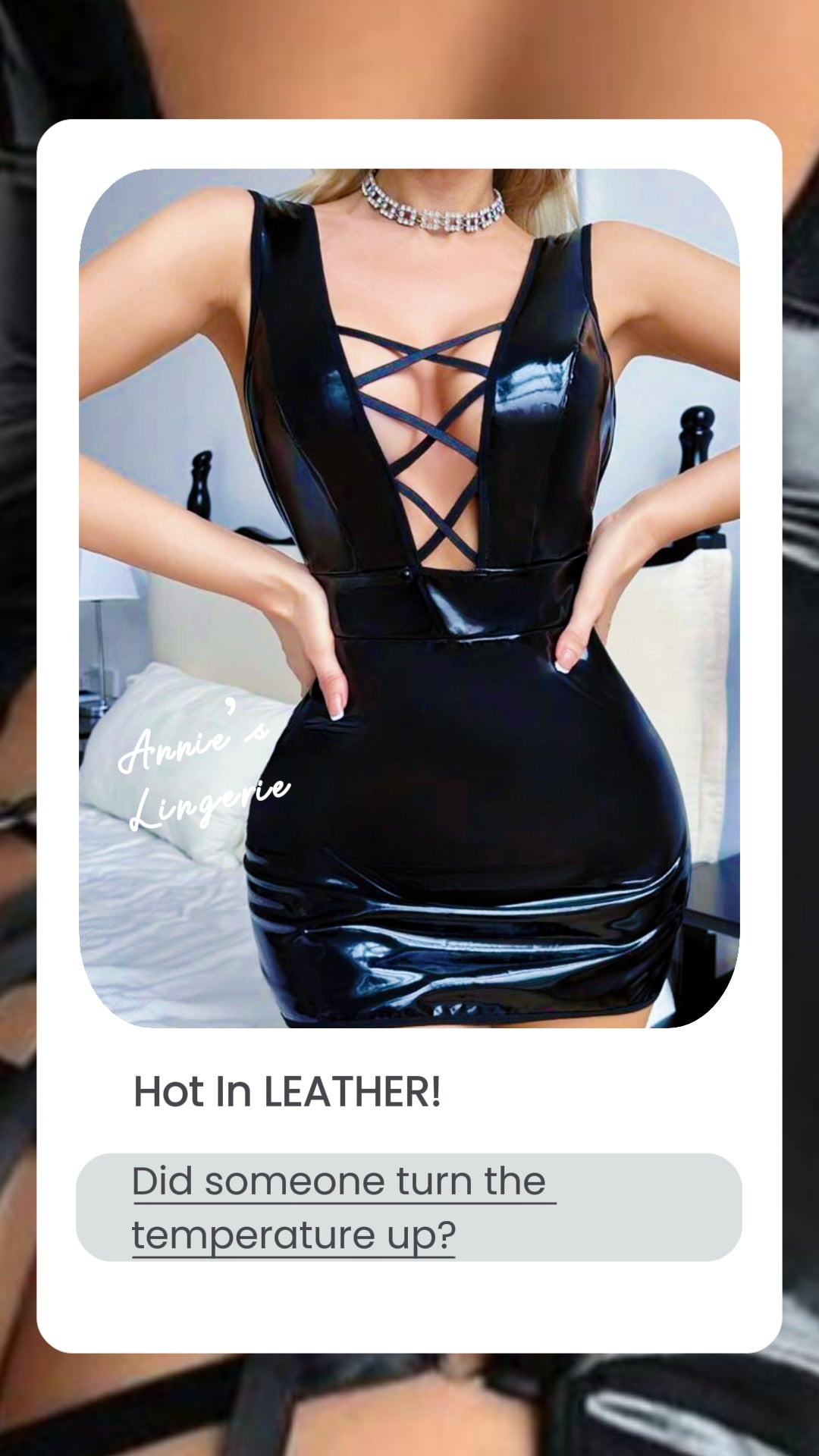 Black Leather Crisscross Dress.
