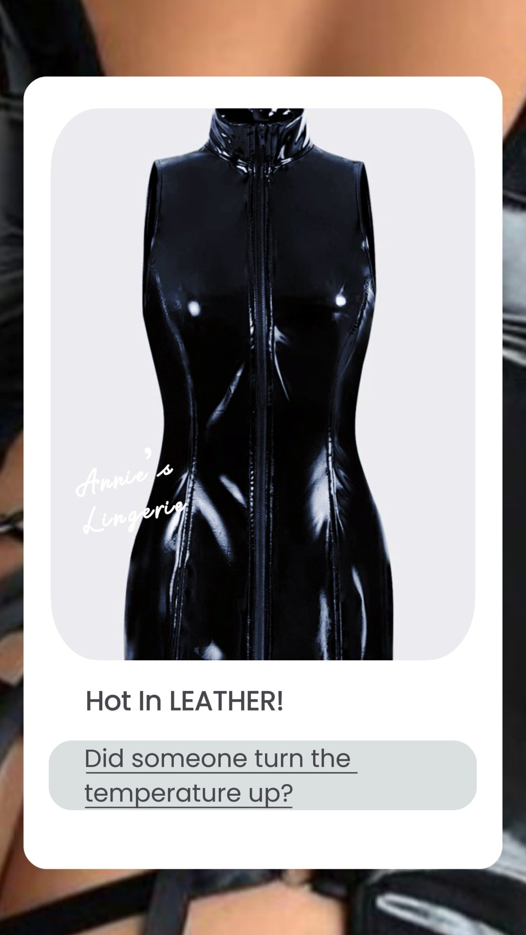 Black Leather Dress With Zipper.