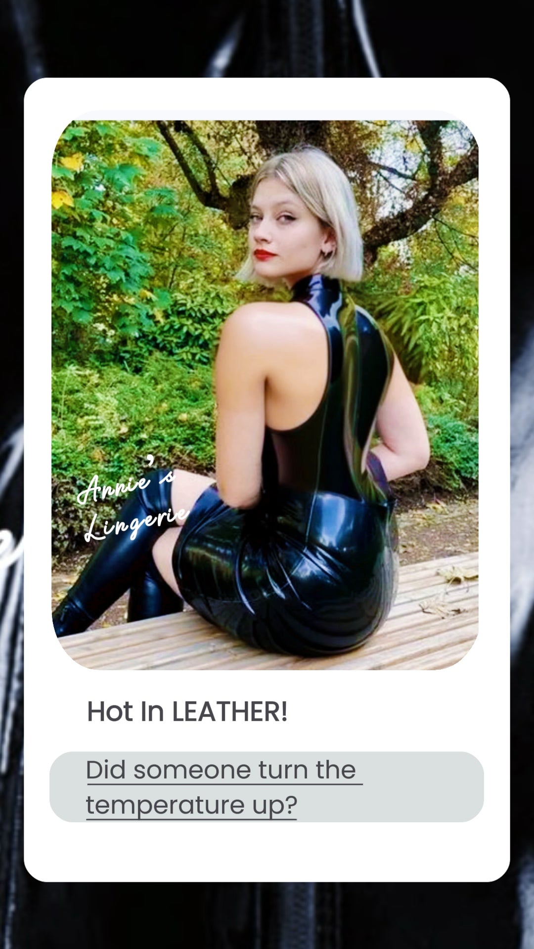Black Leather Dress With Zipper.
