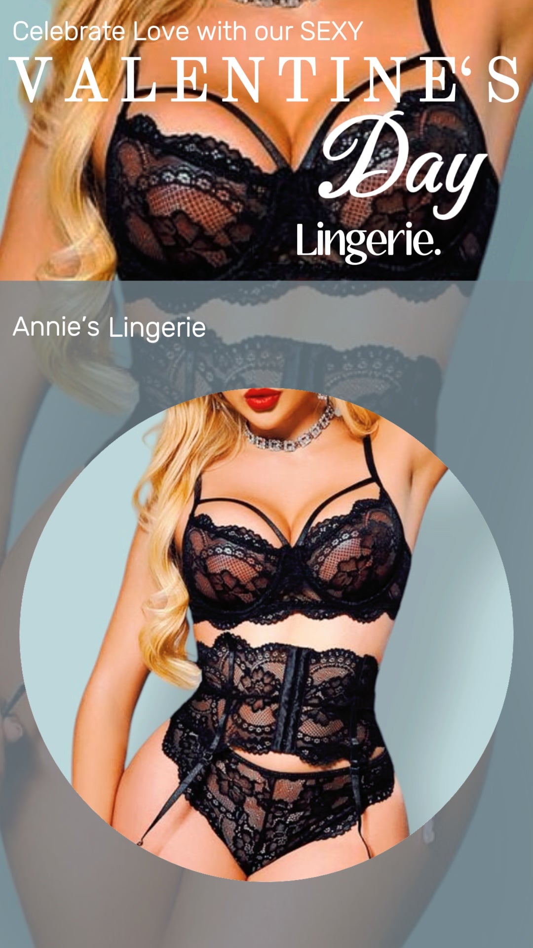 Sexy Lace Waist Corset Lingerie Set.