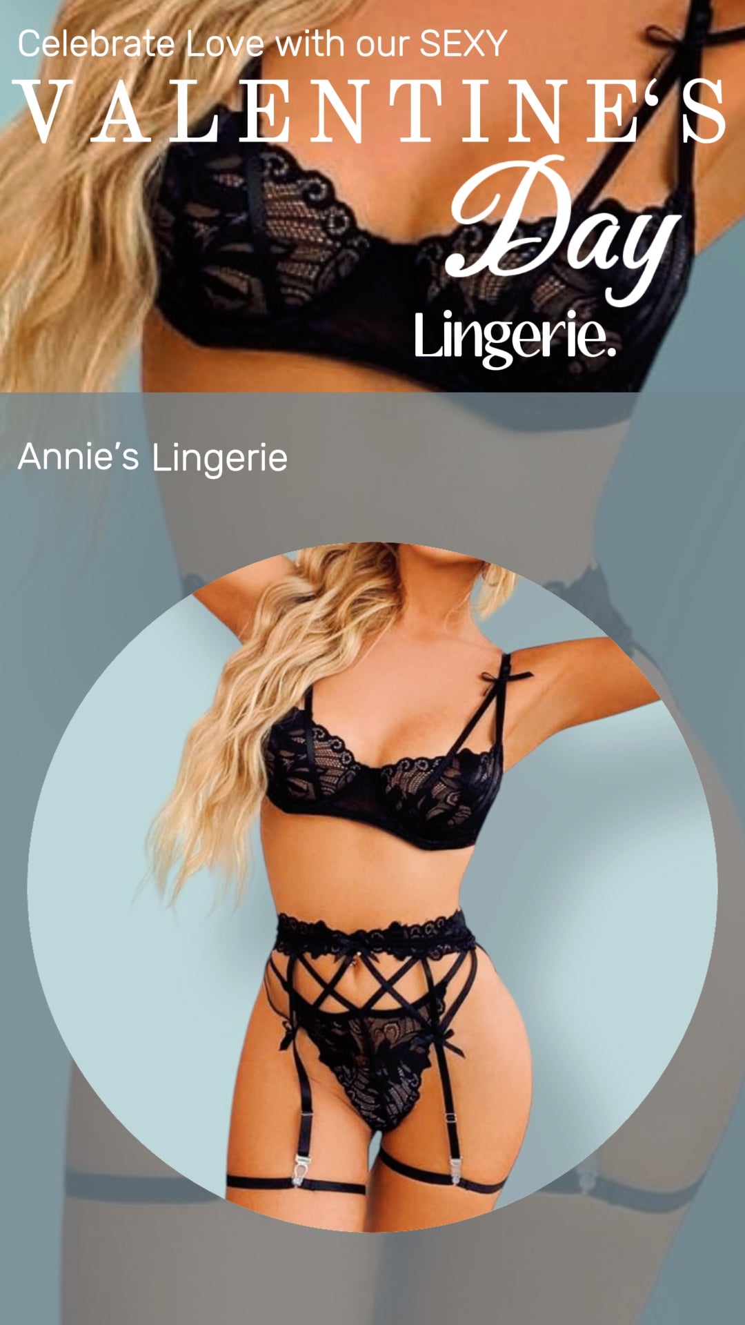 Black Lace Garter Set