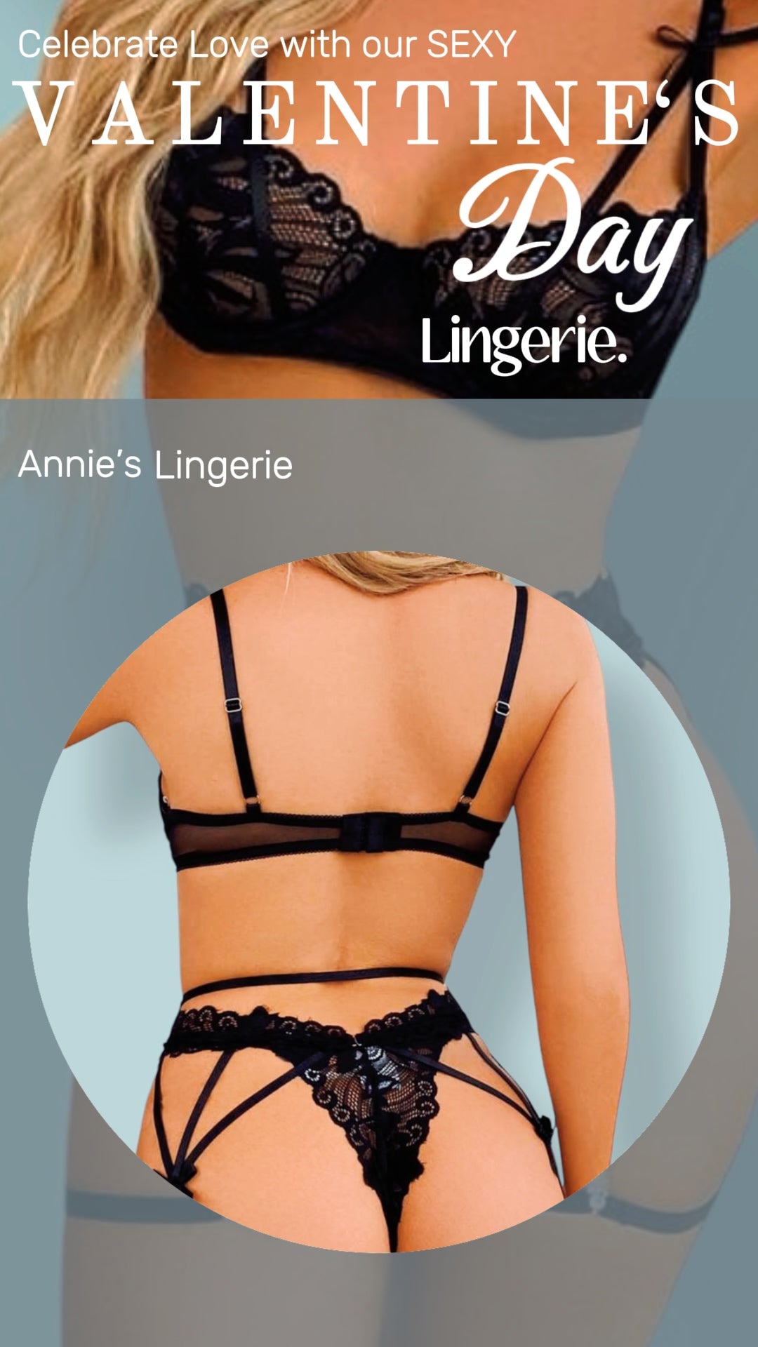 Black Lace Garter Set